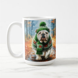 White English Bulldog Christmas Kaffeetasse