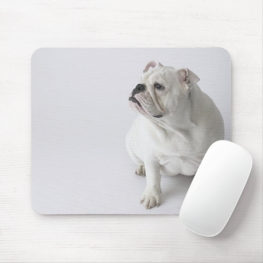 White English Bulldog Mousepad (Mit Mouse)