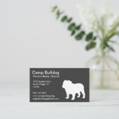 White English Bulldog-Silhouette Visitenkarte (Stehend Vorderseite)