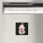 White English Cream Golden Retriever Mom Dog Puppy Magnet (In Situ (Geschirrspüler))