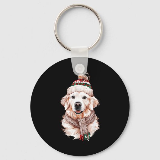 White English Cream Golden Retriever Mom Dog Puppy Schlüsselanhänger (Vorderseite)