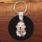 White English Cream Golden Retriever Mom Dog Puppy Schlüsselanhänger (Vorderseite)