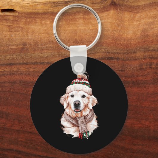 White English Cream Golden Retriever Mom Dog Puppy Schlüsselanhänger (Vorderseite)