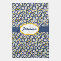 White English Daisies on Blue