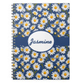 White English Daisies on Blue Notizblock (Vorderseite)