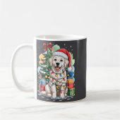 White English Golden Retriever Santa Hat Christmas Kaffeetasse (Links)