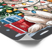 White English Golden Retriever Santa Hat Christmas Poster (Ecke)