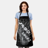 White Enoki Mushrooms Japanese Letters Fungus Food Schürze (Getragen)