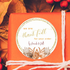 White Erntedank Business Aufkleber für Kunden