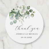 White Eucalyptus Floral Elegant Wedding Vielen Dan Geschenkanhänger (Rückseite)