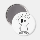 White Evil Kitty Magnet (Vorderseite/Rückseite)