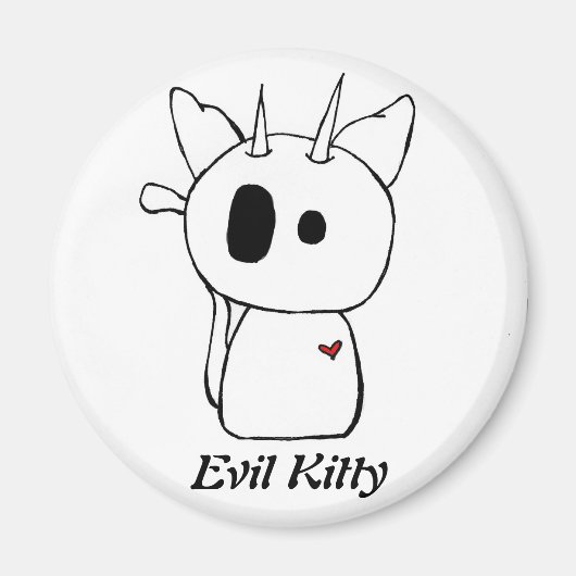 White Evil Kitty Magnet (Vorne)