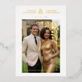 White Exquisite Ornate Tulips Frame Photo Wedding Folieneinladung (Vorderseite)