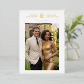 White Exquisite Ornate Tulips Frame Photo Wedding Folieneinladung (Stehend vorne)