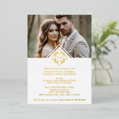 White Exquisite Simple Wedding Botanical Monogram Folieneinladung (Stehend vorne)