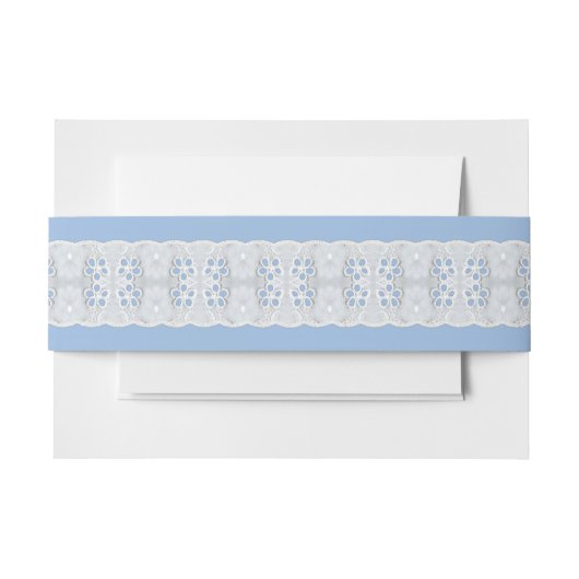 White Eyelet Lace auf Blue Einladungsbanderole (Vorderseite Beispiel)