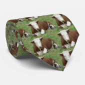 White Face Cow Necktie Krawatte (Gerollt)