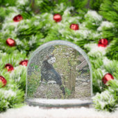 White -faced black kitty schneekugeln (Weihnachten)