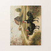 White Faced Black Spanish Bantam Roosters Chickens Puzzle (Vertikal)