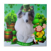 White factor Merle Headed Rough Collie  Fliese (Vorderseite)