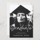 White Fade Brush Graduate Modernes Script Foto Ankündigung (Vorderseite)