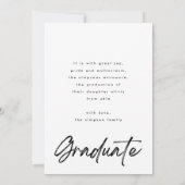 White Fade Brush Graduate Modernes Script Foto Ankündigung (Rückseite)