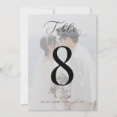 White Fade Foto Monogram Wedding 12x18 Tischnummer (Vorderseite)