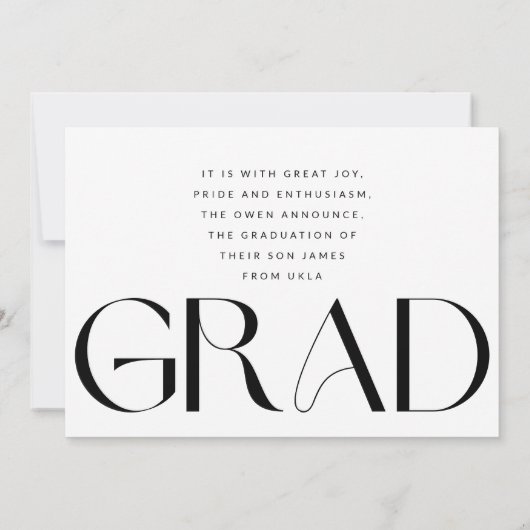 White Fade Grad Modernes Foto Uni Ankündigung (Rückseite)