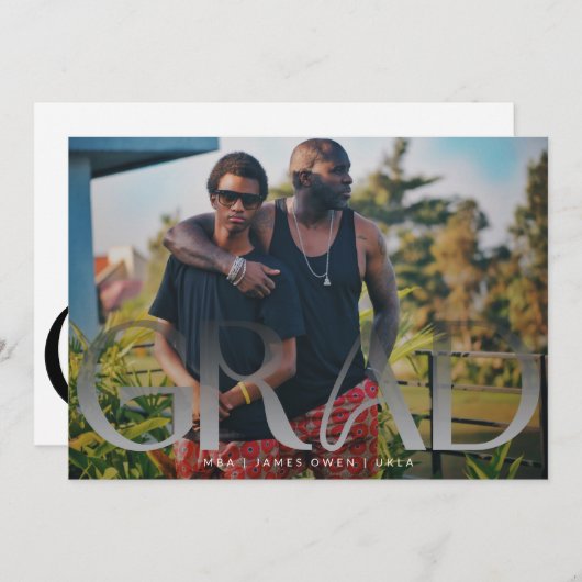 White Fade Grad Modernes Foto Uni Ankündigung (Vorne/Hinten)