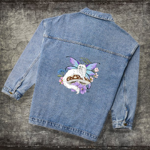 White Fairy Cat Mushroom Jeansjacke