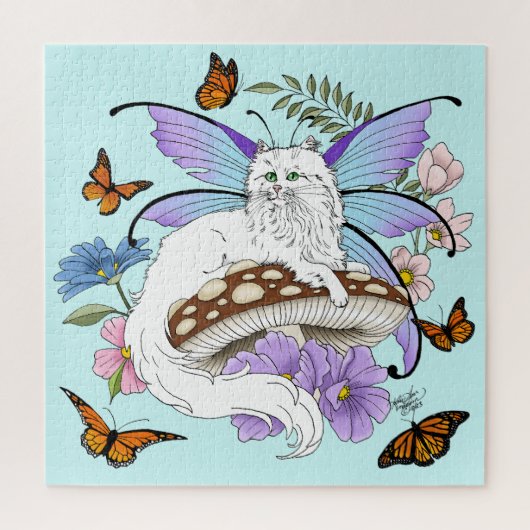 White Fairy Cat Mushroom Puzzle (Vertikal)