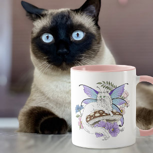 White Fairy Cat Mushroom Tasse