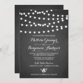 White Fairy Lights Chalkboard Hochzeit Einladung (Vorne/Hinten)