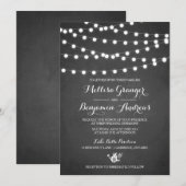 White Fairy Lights Chalkboard Hochzeit Einladung (Vorne/Hinten)