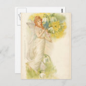 White Fairy mit Snowdrops Postkarte (Vorne/Hinten)