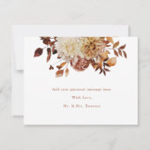 White Fall Terracotta Blätter Floral Vielen Dank Karte (Rückseite)