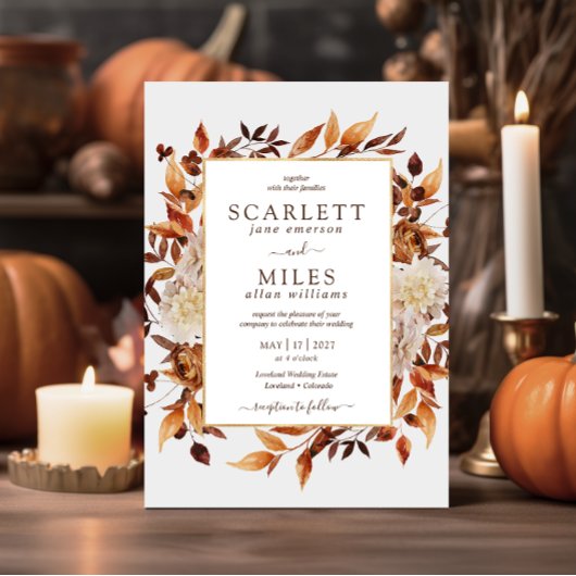 White Fall Terracotta Einladung