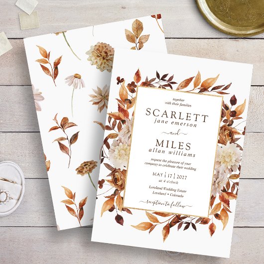 White Fall Terracotta Einladung