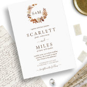 White Fall Terracotta Monogram Wedding Einladung