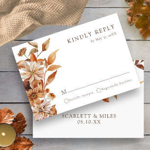 White Fall Terracotta RSVP Karte