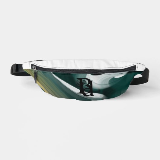 White Fanny Pack Trend Abstrakt Art Green Bauchtasche (Vorderseite)