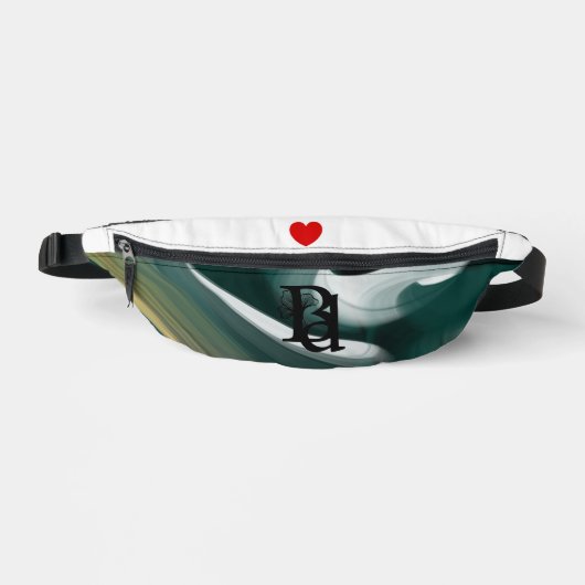 White Fanny Pack Trend Abstrakt Art Green Bauchtasche (Vorderseite)