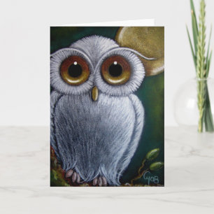 WHITE FANTASY BABY OWL Card Karte