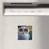 WHITE FANTASY BABY OWL Magnet (In Situ (Geschirrspüler))