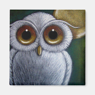 WHITE FANTASY BABY OWL Magnet