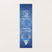 White Fantasy Deer Head Antlers Big Rose Blue Visitenkarten (Außenseite Aufgefaltet)