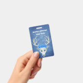 White Fantasy Deer Head Antlers Hübsche Rose Blau Ausweis (Handheld)