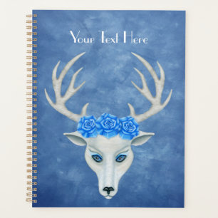 White Fantasy Deer Head Face Rose zur Blues Planer