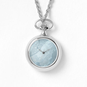 White Fantasy Lace Pattern Necklace Watch Armbanduhr