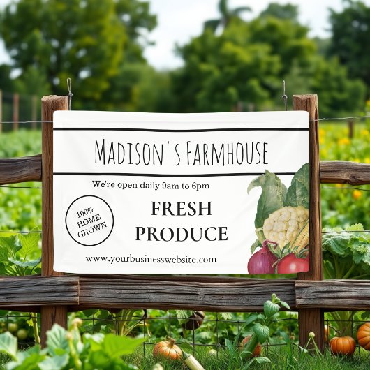 White Farm Produce Farm Business Banner